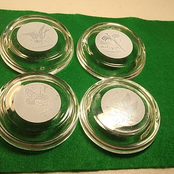 Glass Coin/Key/ Ash Tray four different game bird's one each tray country - Picture 9 of 9
